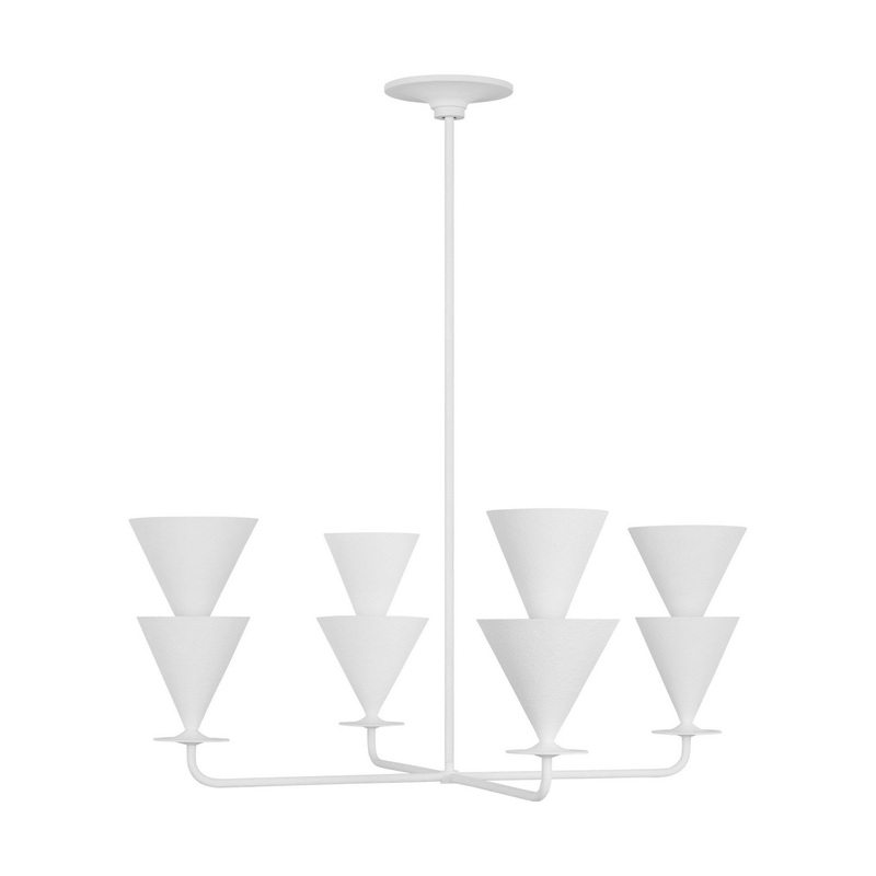 Visual Comfort Studio LXC1084CPST Cornet Four Light Chandelier, Cast Plaster