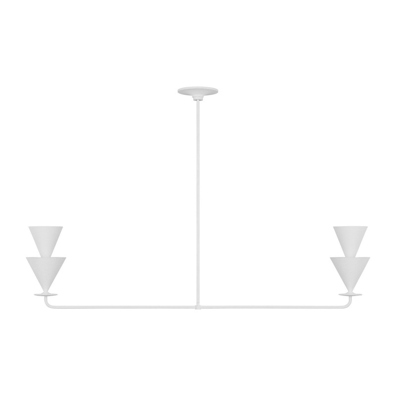 Visual Comfort Studio LXC1102CPST Cornet Two Light Linear Chandelier, Cast Plaster