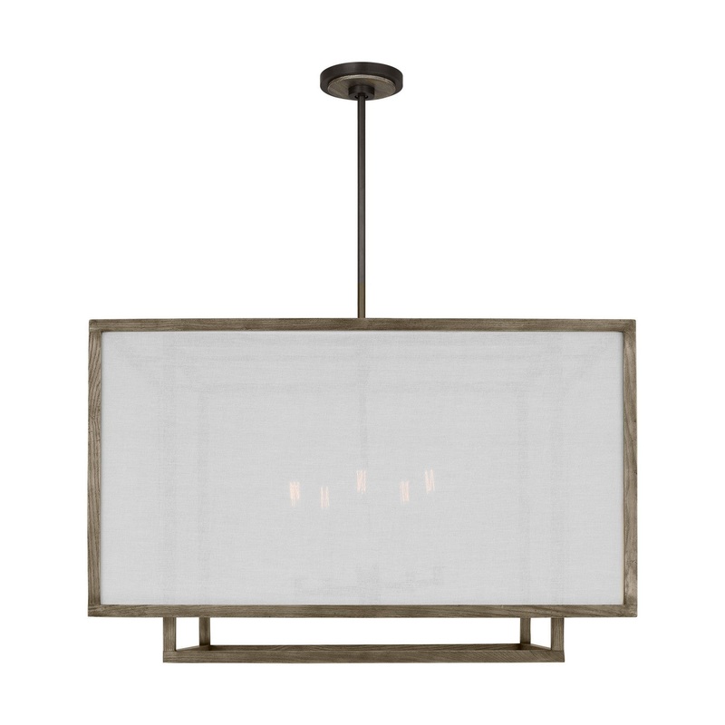 Visual Comfort Studio TFC1075WDO Brockway Five Light Chandelier, Weathered Oak Wood