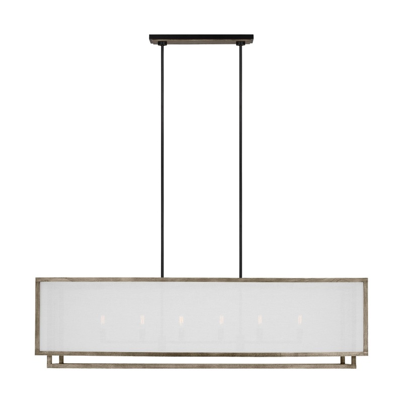 Visual Comfort Studio TFC1086WDO Brockway Six Light Chandelier, Weathered Oak Wood