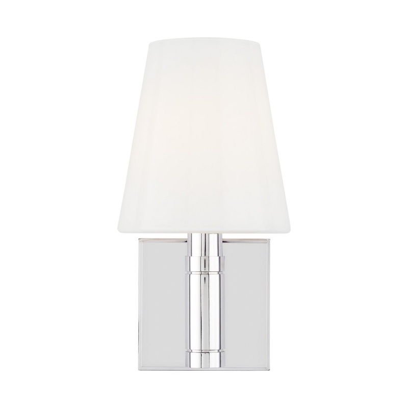 Visual Comfort Studio TV1011PN Beckham Classic One Light Wall Sconce, Polished Nickel