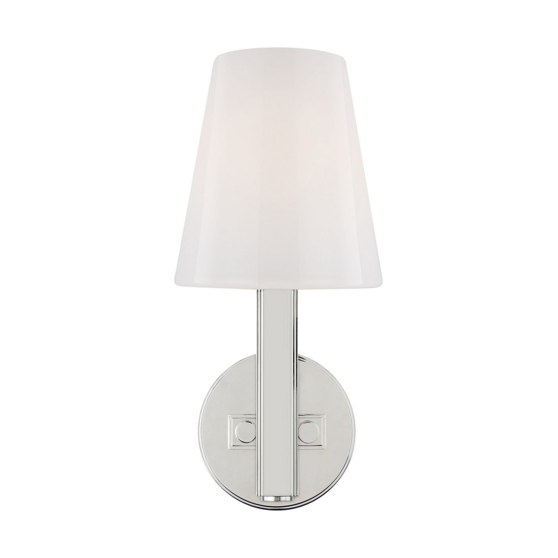 Visual Comfort Studio TV1111PN Logan One Light Wall Sconce, Polished Nickel