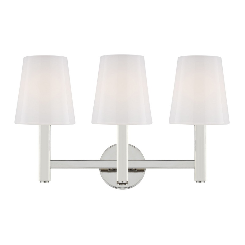 Visual Comfort Studio TV1133PN Logan Three Light Vanity, Polished Nickel