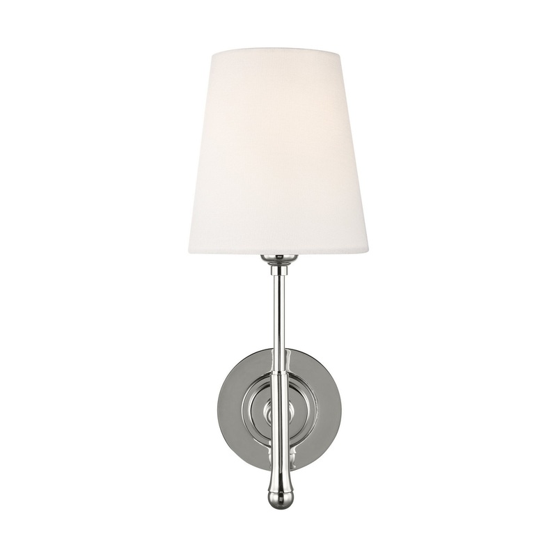 Visual Comfort Studio TW1001PN Capri One Light Wall Sconce, Polished Nickel