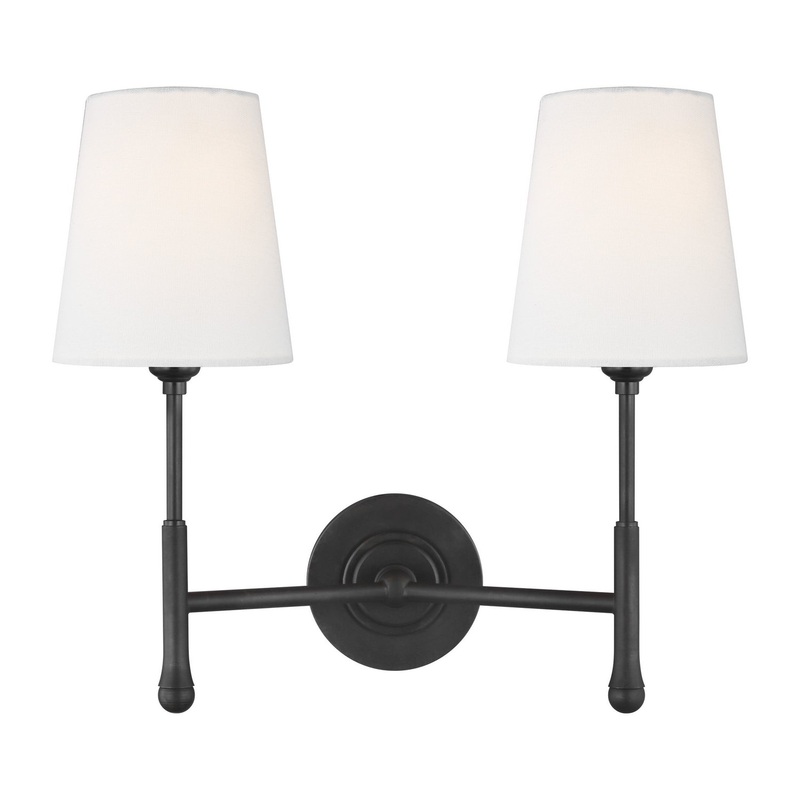 Visual Comfort Studio TW1012AI Capri Two Light Wall Sconce, Aged Iron