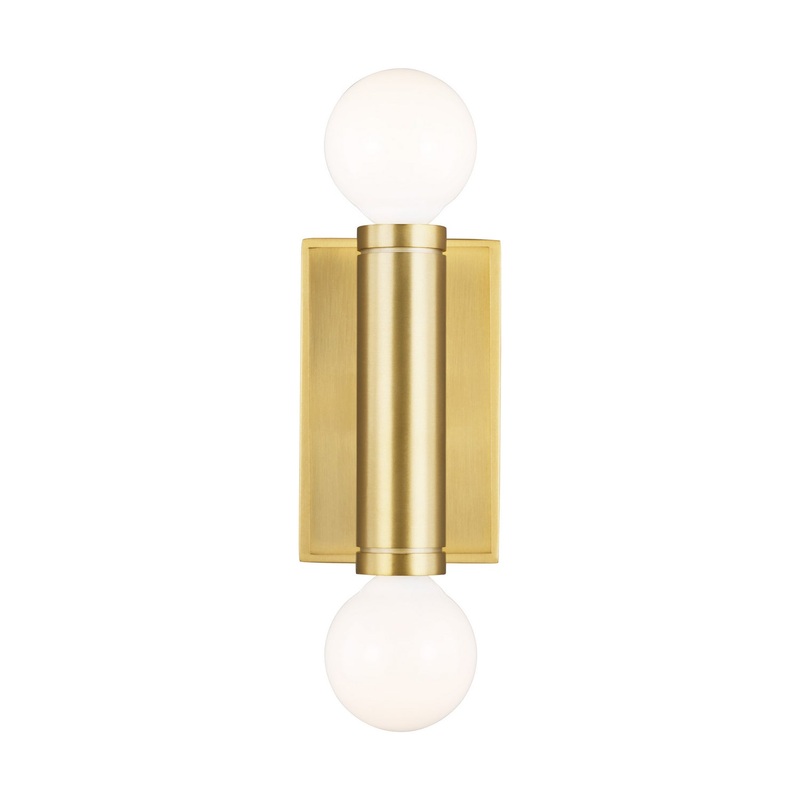 Visual Comfort Studio TW1042BBS Beckham Modern Two Light Wall Sconce, Burnished Brass