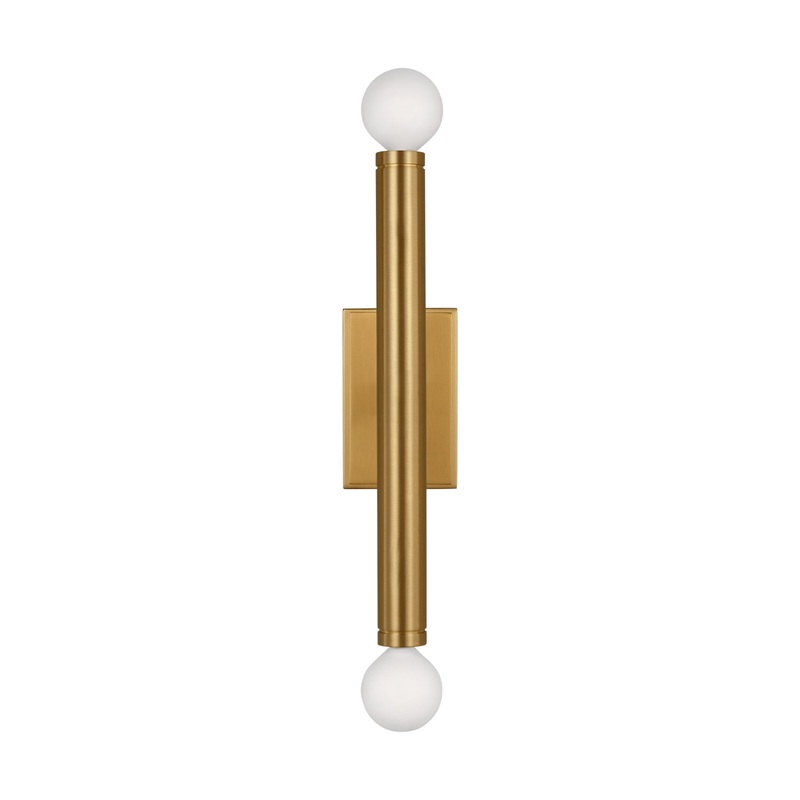 Visual Comfort Studio TW1122BBS Beckham Modern Two Light Wall Sconce, Burnished Brass