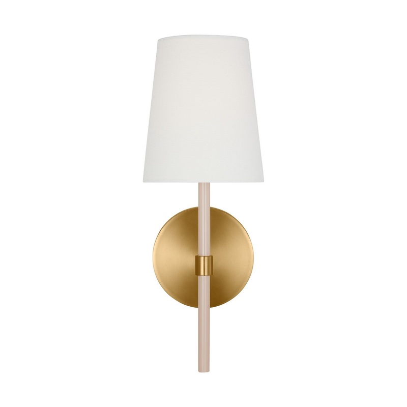 Visual Comfort Studio KSW1081BBSBLH Monroe One Light Wall Sconce, Burnished Brass