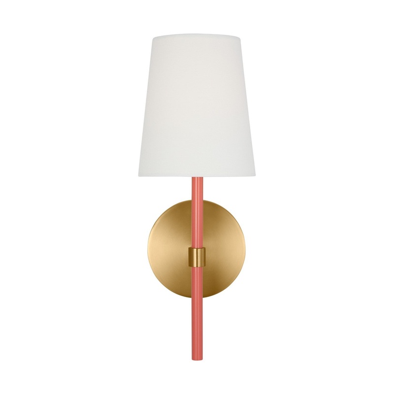 Visual Comfort Studio KSW1081BBSCRL Monroe One Light Wall Sconce, Burnished Brass