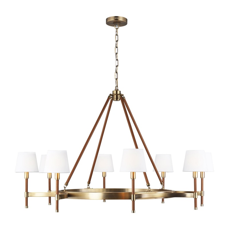Visual Comfort Studio LC1018TWB Katie Eight Light Chandelier, Time Worn Brass