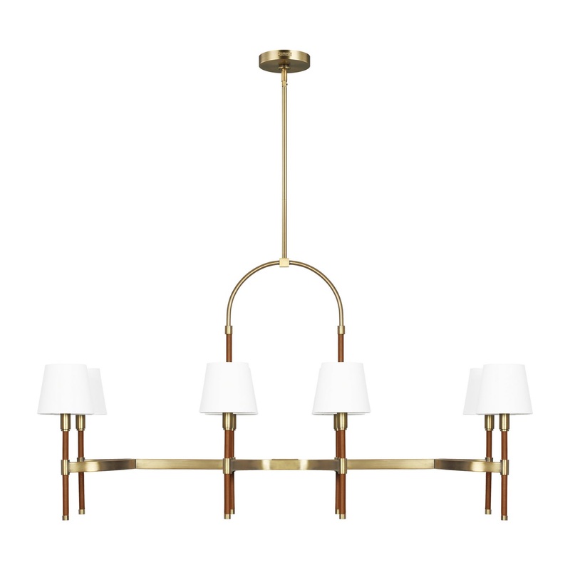 Visual Comfort Studio LC1028TWB Katie Eight Light Chandelier, Time Worn Brass