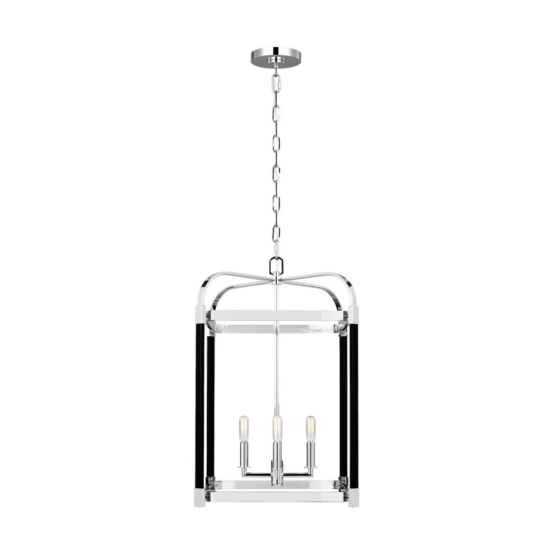 Visual Comfort Studio LC1144PN Hadley Four Light Lantern, Polished Nickel