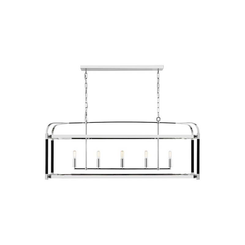 Visual Comfort Studio LC1165PN Hadley Five Light Chandelier, Polished Nickel