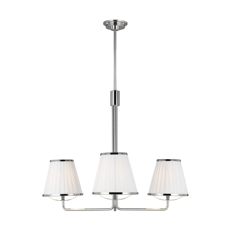 Visual Comfort Studio LC1173PN Esther Three Light Chandelier, Polished Nickel (Discontinued)