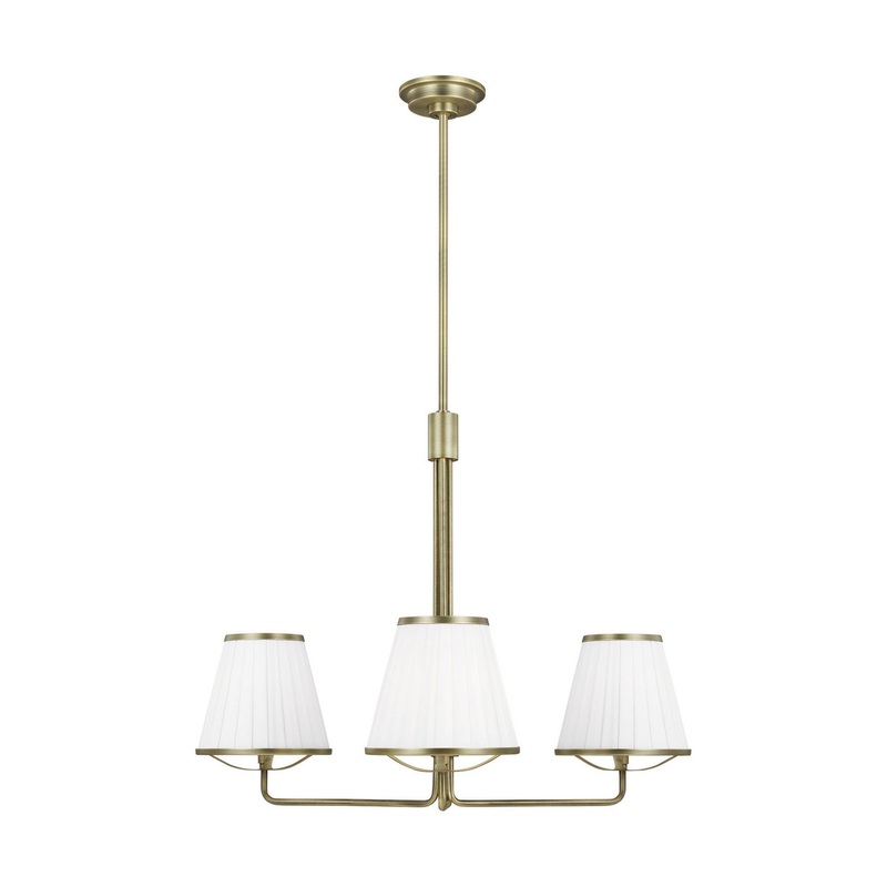 Visual Comfort Studio LC1173TWB Esther Three Light Chandelier, Time Worn Brass (Discontinued)