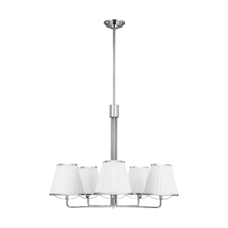 Visual Comfort Studio LC1185PN Esther Five Light Chandelier, Polished Nickel (Discontinued)