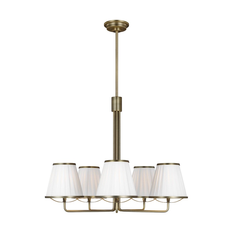 Visual Comfort Studio LC1185TWB Esther Five Light Chandelier, Time Worn Brass (Discontinued)
