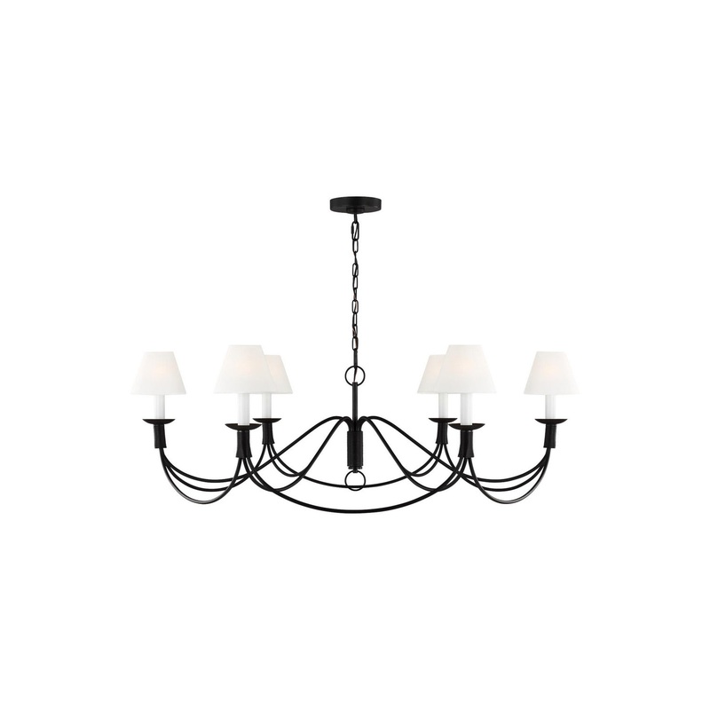 Visual Comfort Studio LC1196AI Sullivan Six Light Chandelier, Aged Iron (Discontinued)