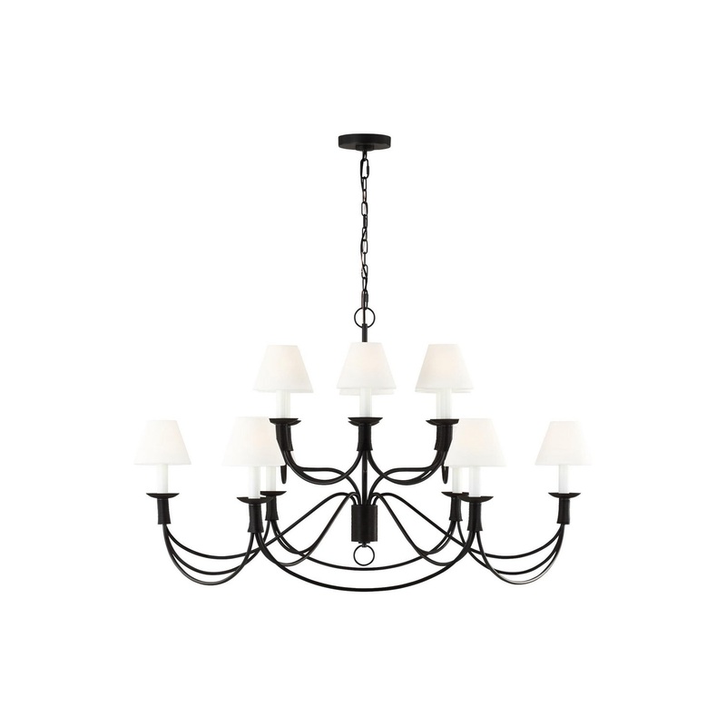 Visual Comfort Studio LC12012AI Sullivan 12 Light Chandelier, Aged Iron (Discontinued)