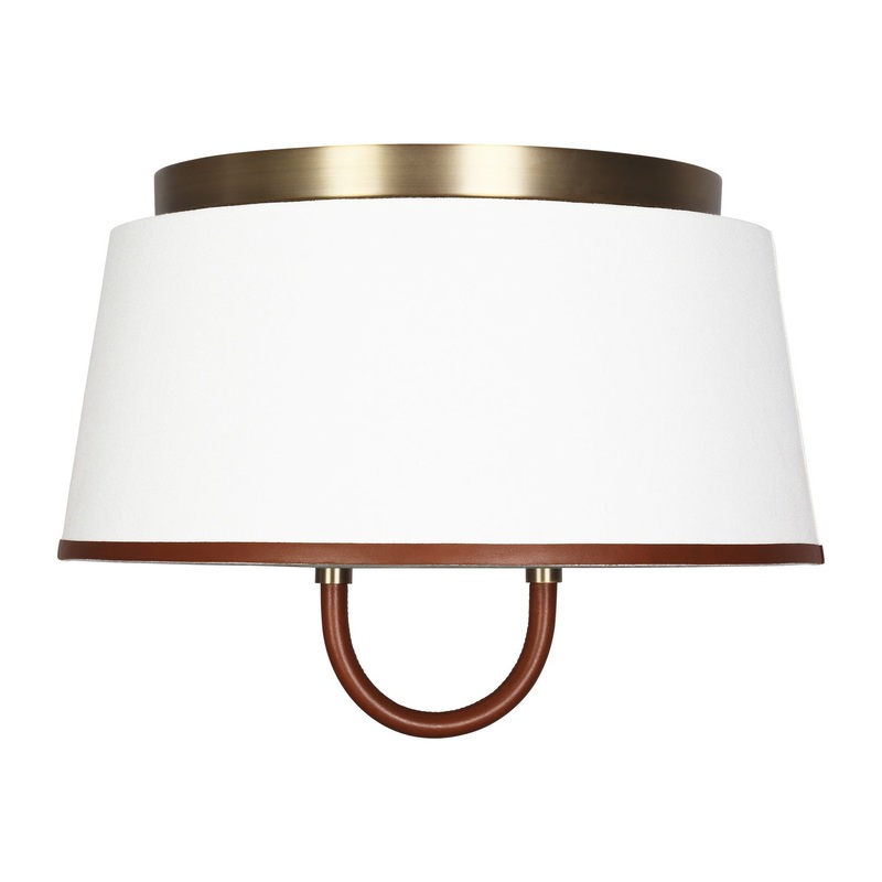 Visual Comfort Studio LF1002TWB Katie Two Light Flush Mount, Time Worn Brass