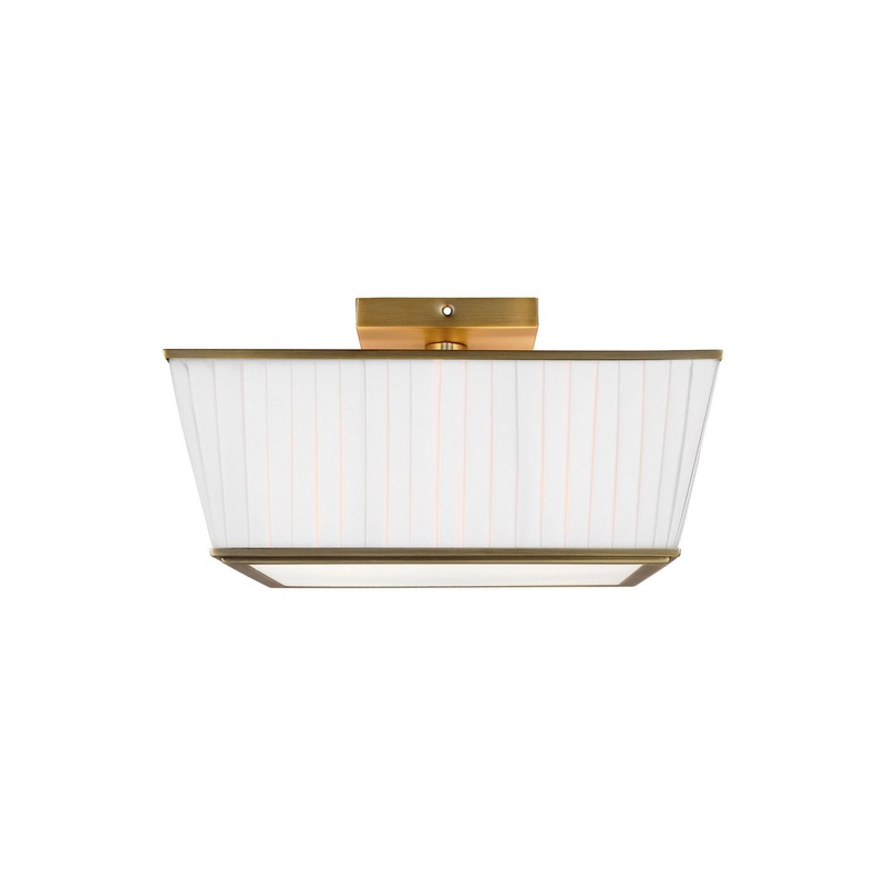 Visual Comfort Studio LF1044TWB Esther Four Light Flush Mount, Time Worn Brass
