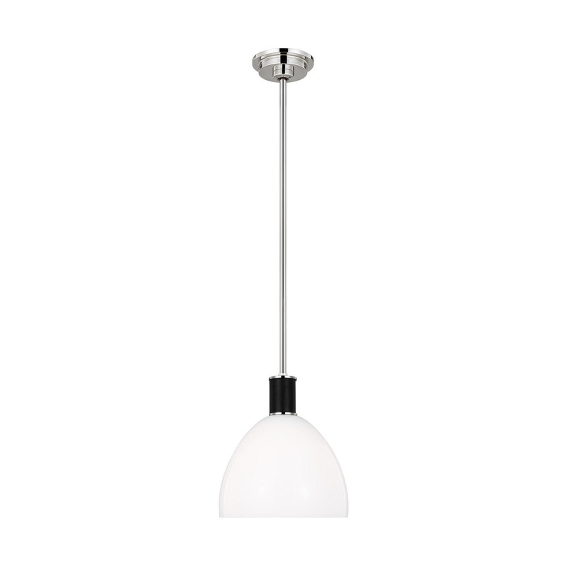 Visual Comfort Studio LP1041PNMG Hadley One Light Pendant, Polished Nickel