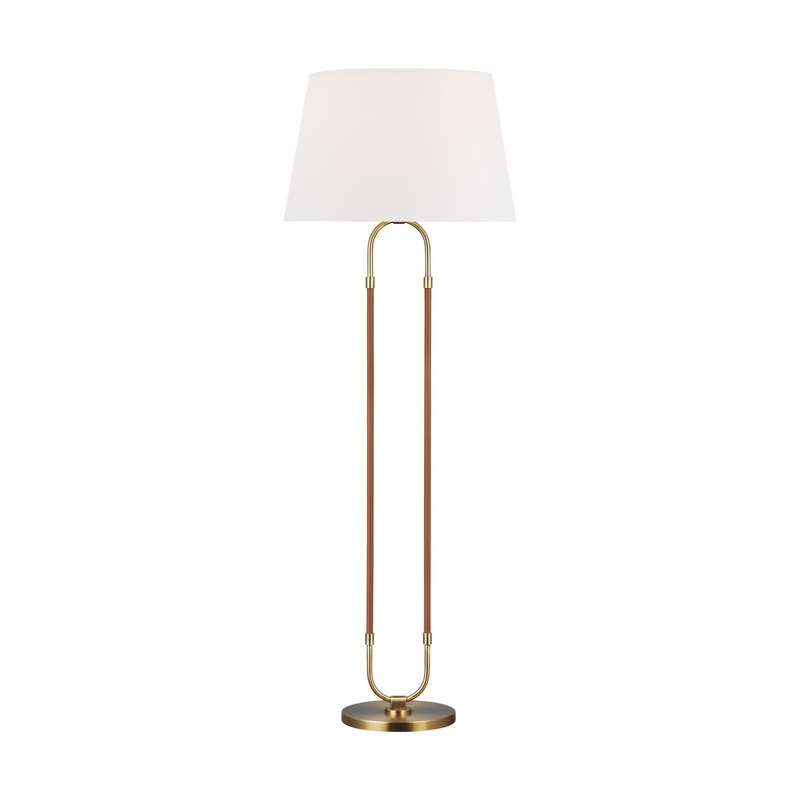 Visual Comfort Studio LT1031TWB1 Katie One Light Floor Lamp, Time Worn Brass