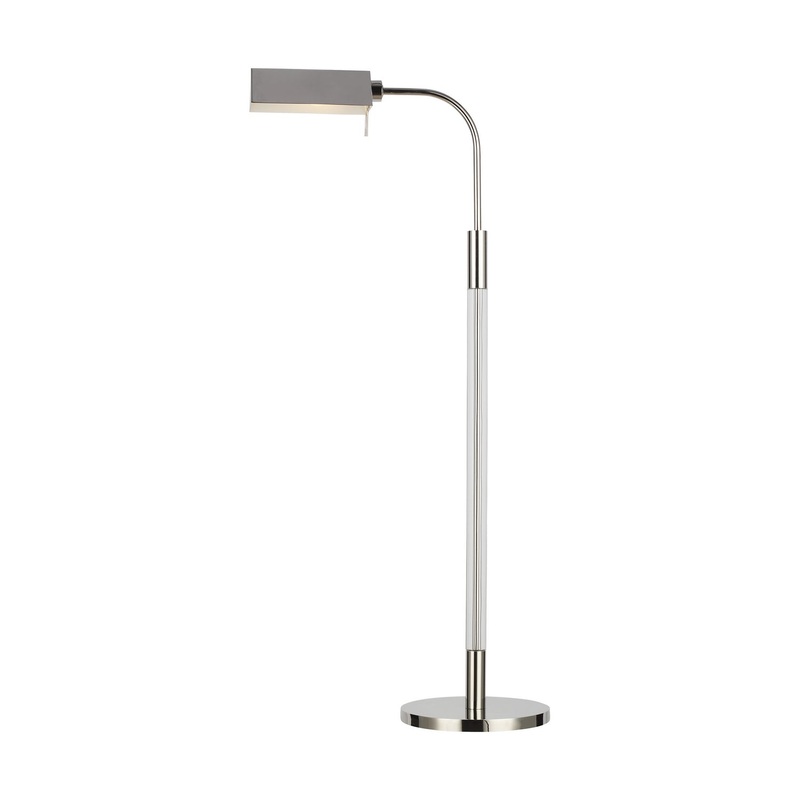 Visual Comfort Studio LT1061PN1 Robert One Light Floor Lamp, Polished Nickel (Discontinued)
