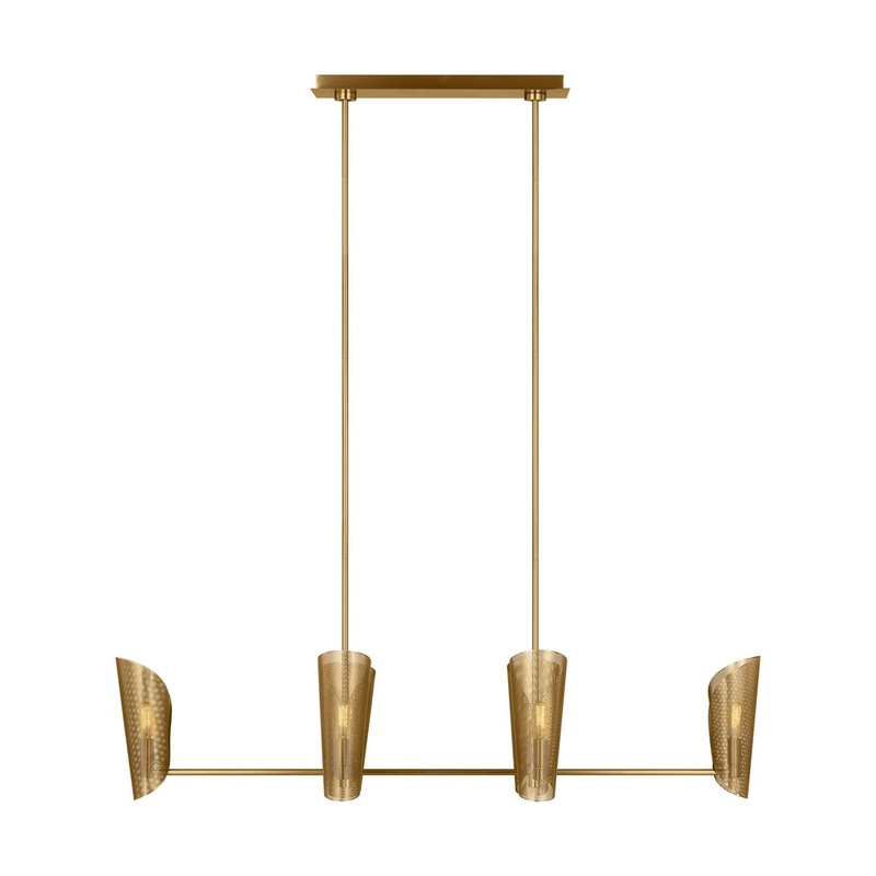 Visual Comfort Studio LXC1066BBS Plivot Six Light Chandelier, Burnished Brass