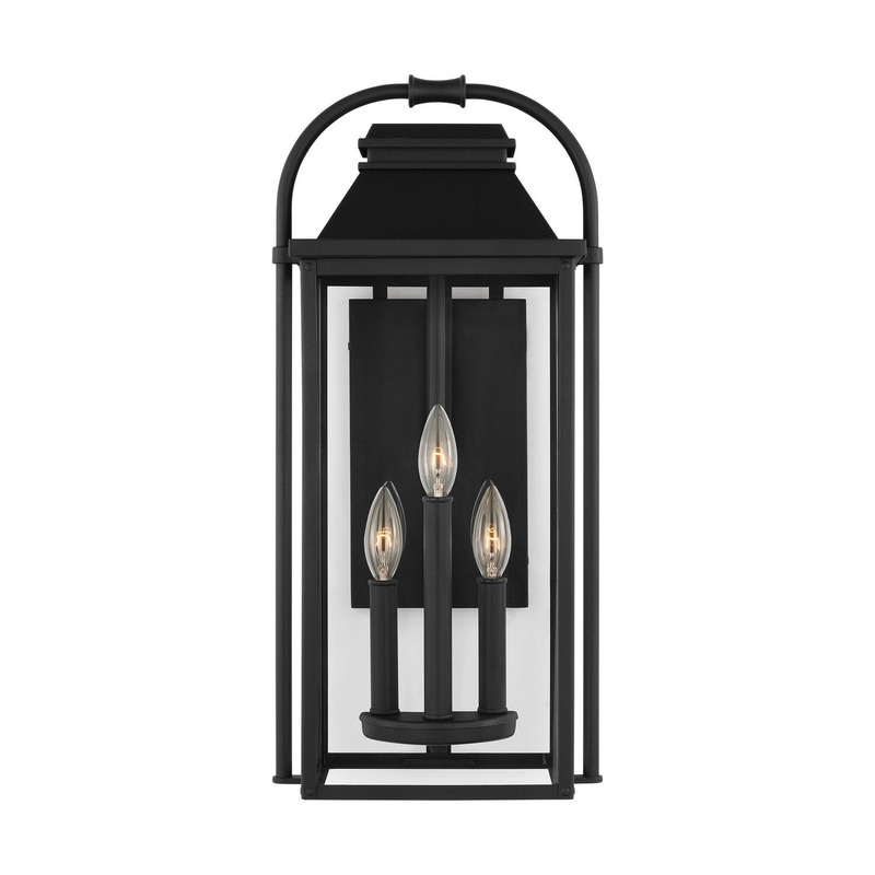 Visual Comfort Studio OL13201TXB Wellsworth Three Light Outdoor Wall Sconce, Textured Black