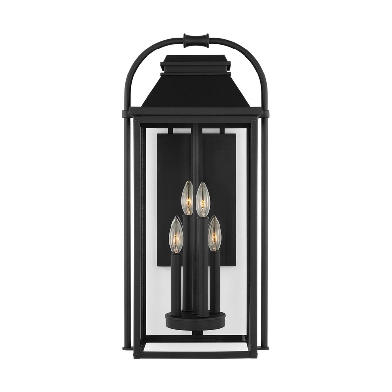 Visual Comfort Studio OL13202TXB Wellsworth Four Light Outdoor Wall Sconce, Textured Black