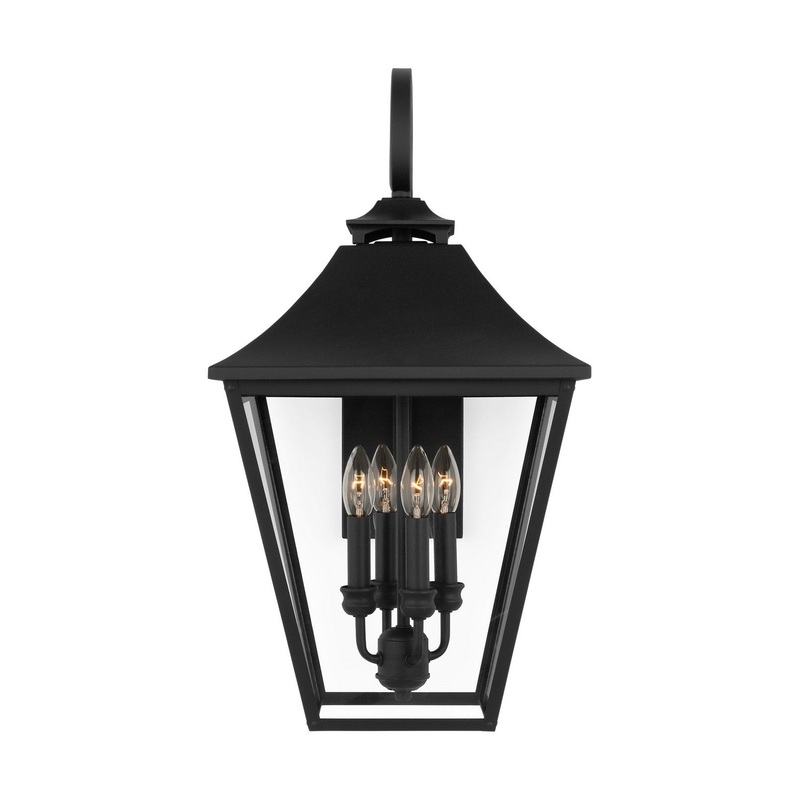 Visual Comfort Studio OL14404TXB Galena Four Light Outdoor Wall Sconce, Textured Black