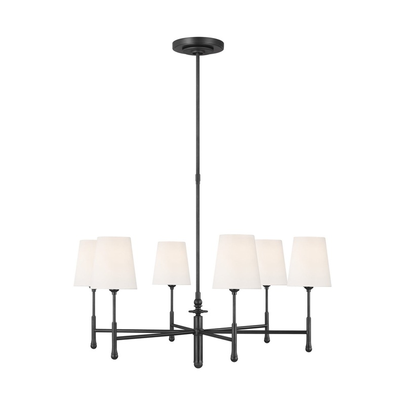 Visual Comfort Studio TC1016AI Capri Six Light Chandelier, Aged Iron