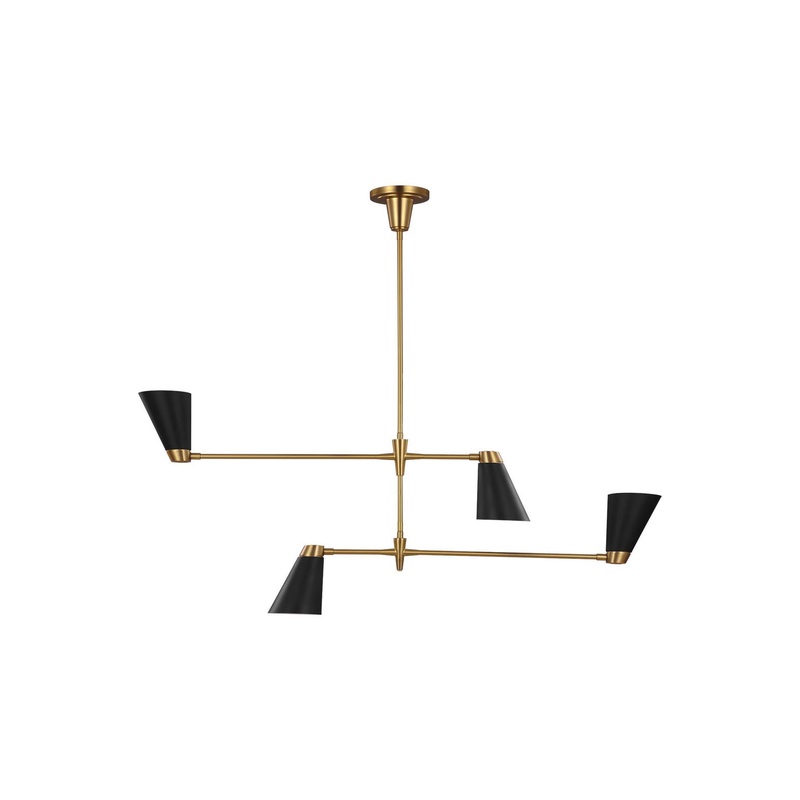 Visual Comfort Studio TC1104BBS Signoret Four Light Chandelier, Burnished Brass