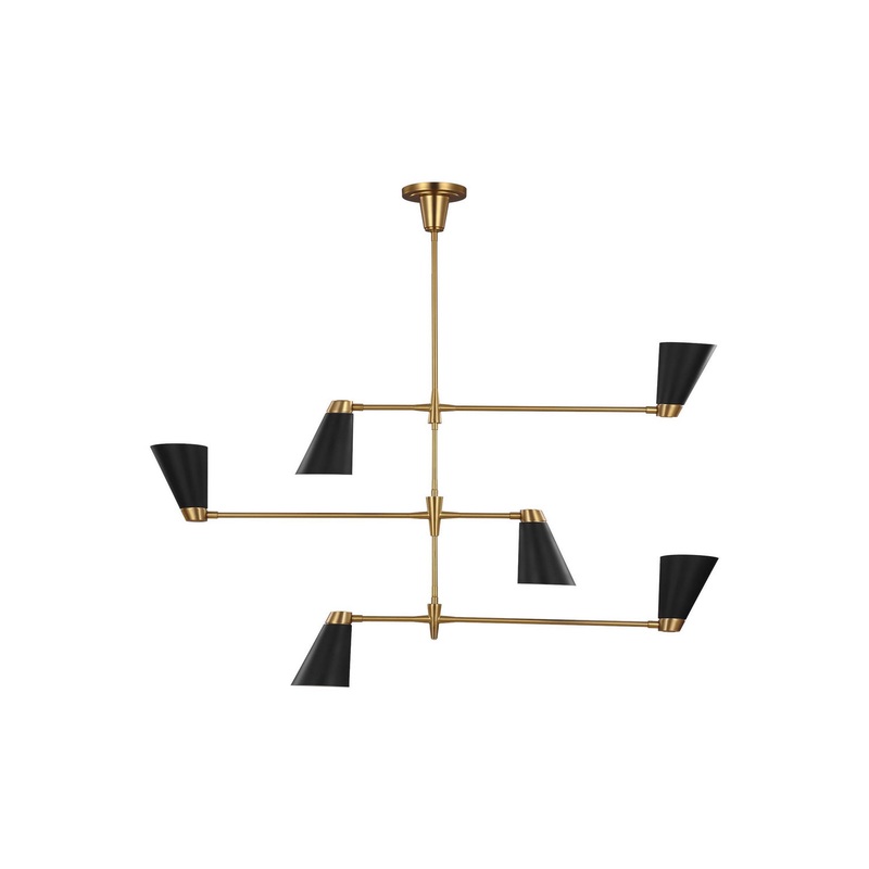 Visual Comfort Studio TC1116BBS Signoret Six Light Chandelier, Burnished Brass