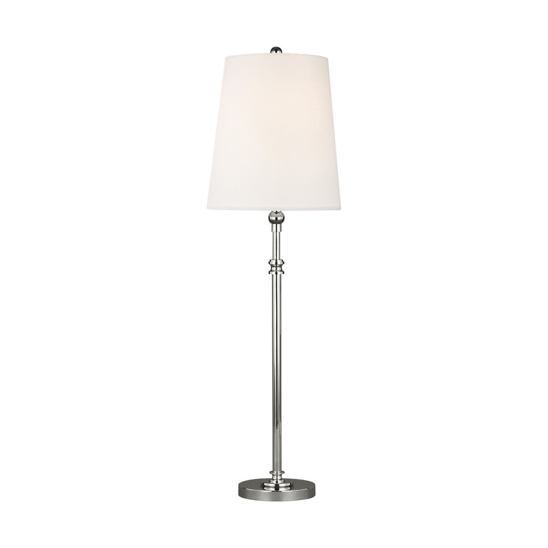 Visual Comfort Studio TT1001PN1 Capri One Light Table Lamp, Polished Nickel (Discontinued)