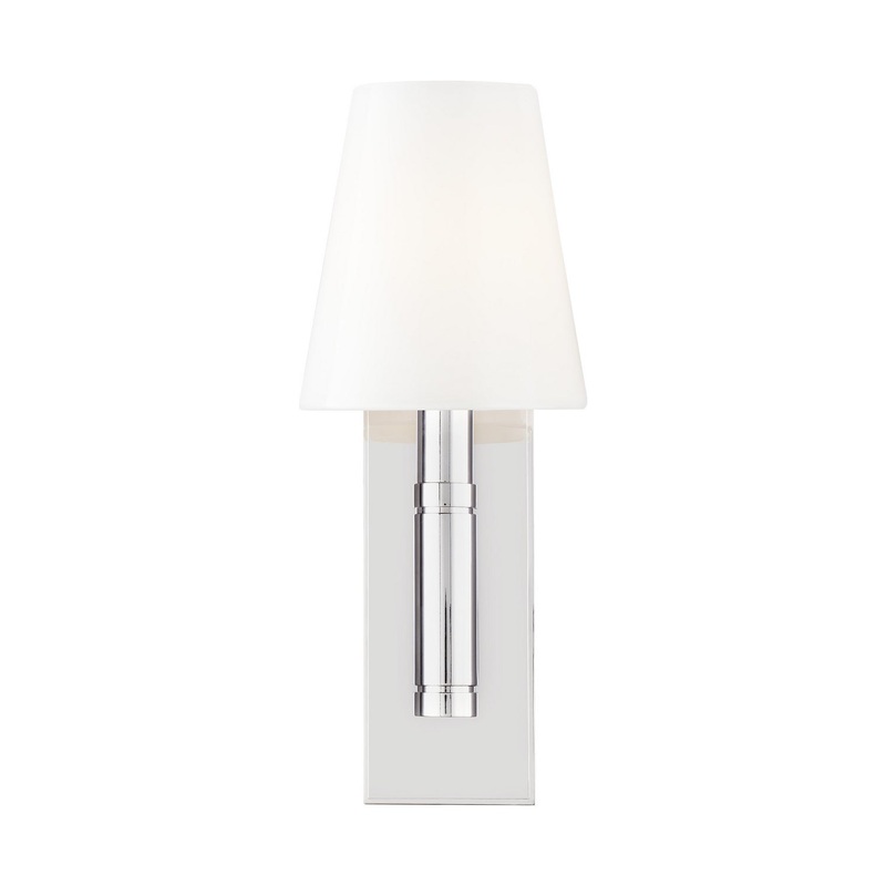Visual Comfort Studio TV1001PN Beckham Classic One Light Wall Sconce, Polished Nickel