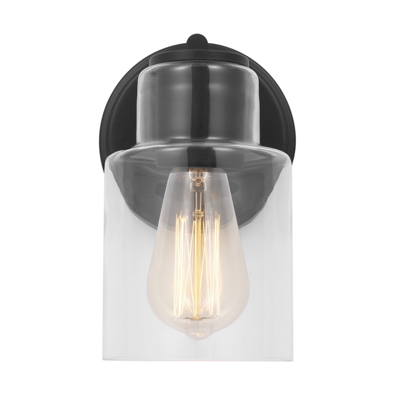 Visual Comfort Studio DJV1001MBK Sayward One Light Wall Sconce, Midnight Black