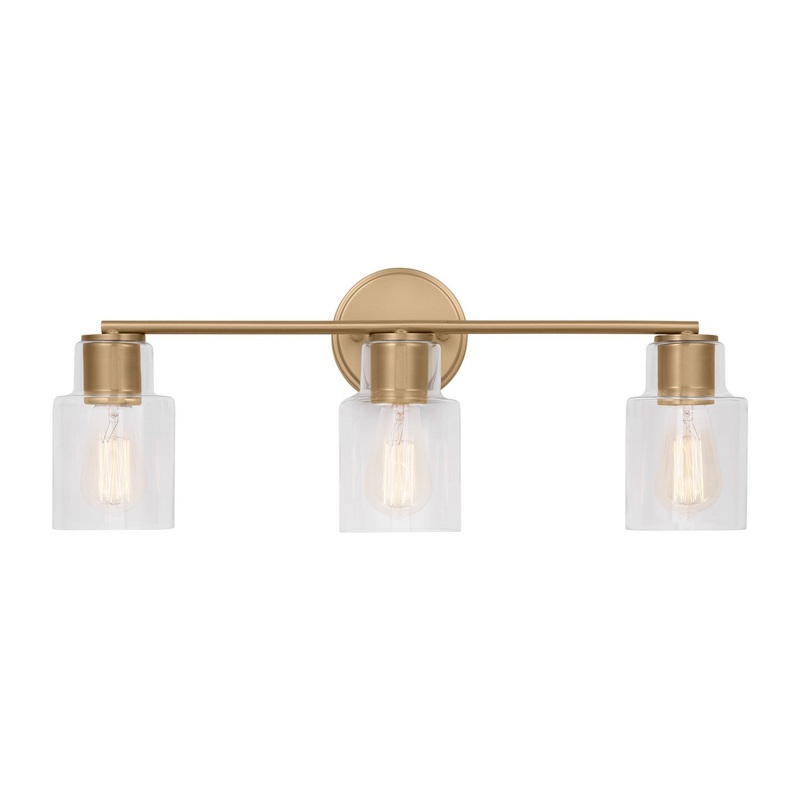 Visual Comfort Studio DJV1003SB Sayward Three Light Bath, Satin Brass
