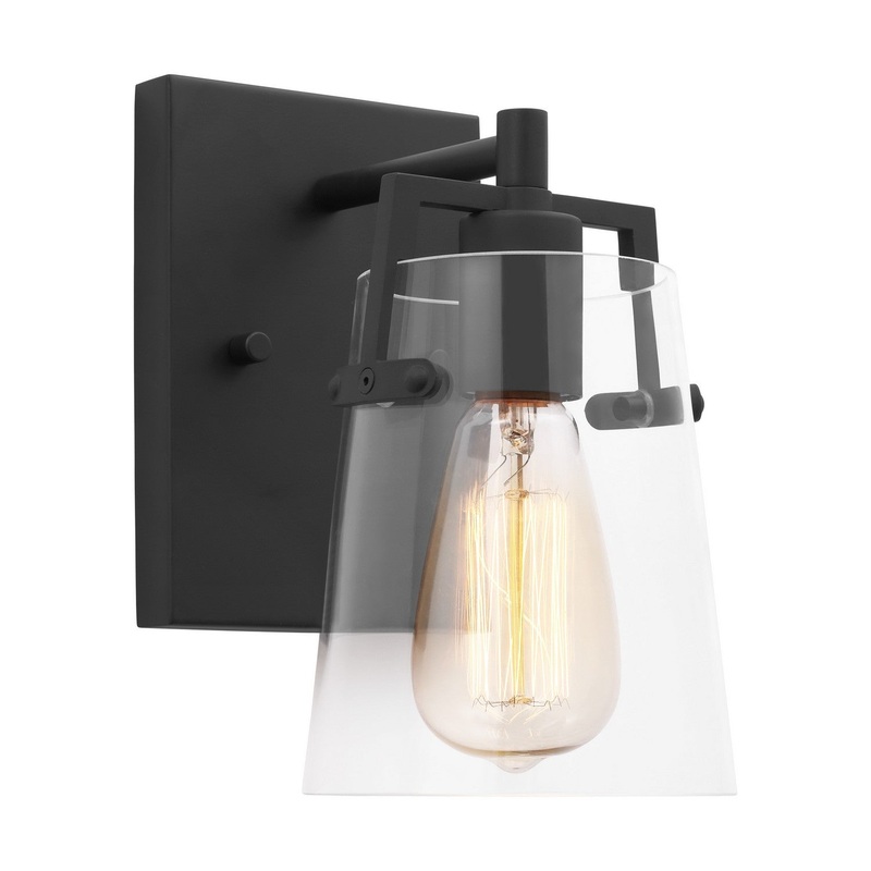 Visual Comfort Studio DJV1031MBK Crofton One Light Wall Sconce, Midnight Black