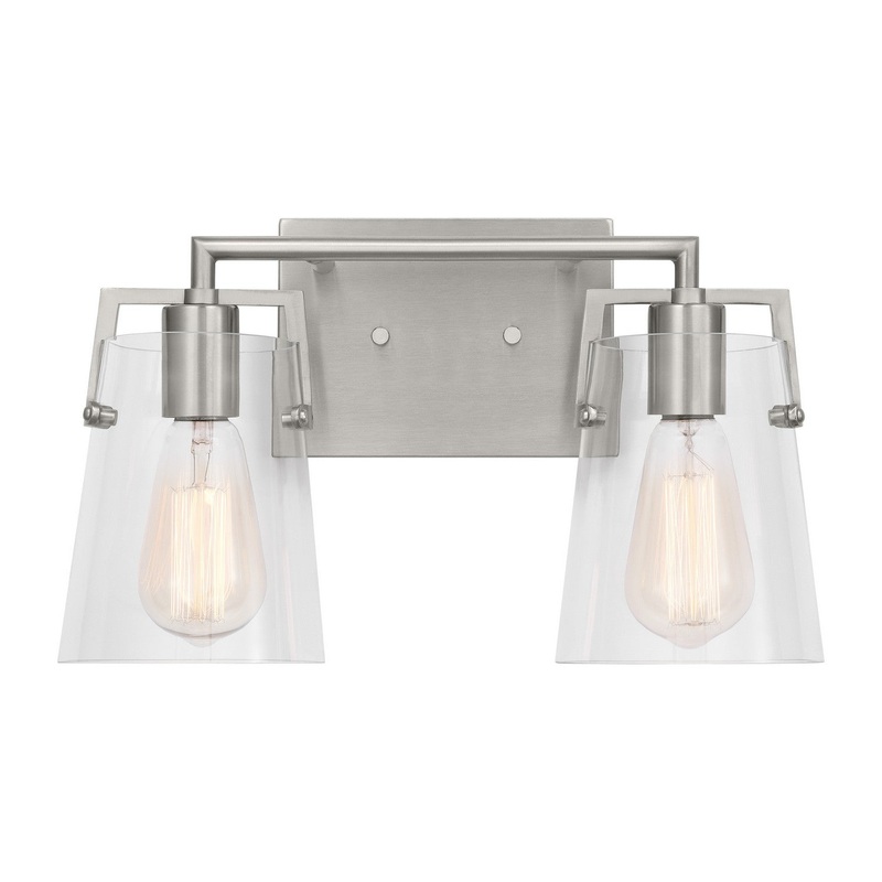 Visual Comfort Studio DJV1032BS Crofton Two Light Bath, Brushed Steel