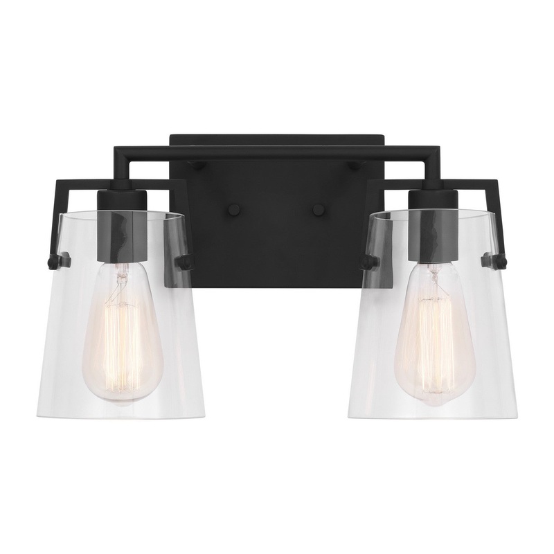 Visual Comfort Studio DJV1032MBK Crofton Two Light Bath, Midnight Black
