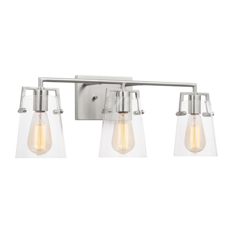 Visual Comfort Studio DJV1033BS Crofton Three Light Bath, Brushed Steel