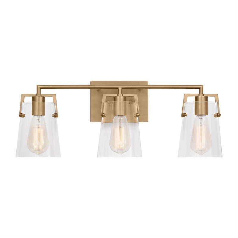 Visual Comfort Studio DJV1033SB Crofton Three Light Bath, Satin Brass