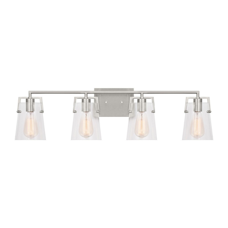 Visual Comfort Studio DJV1034BS Crofton Four Light Bath, Brushed Steel