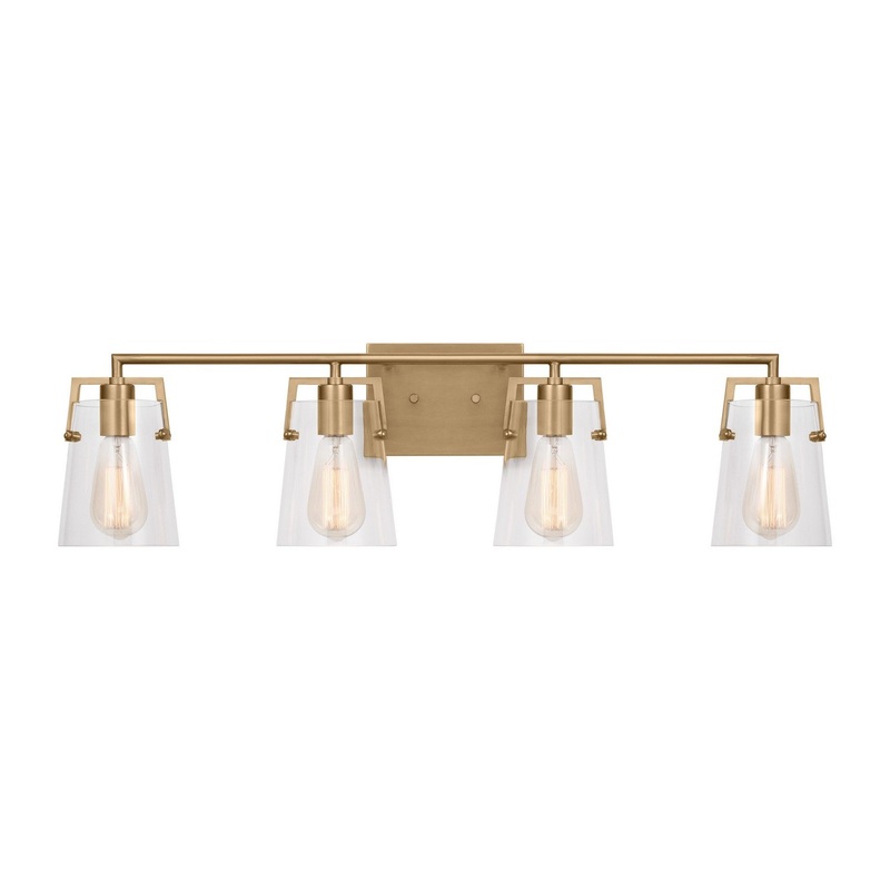 Visual Comfort Studio DJV1034SB Crofton Four Light Bath, Satin Brass