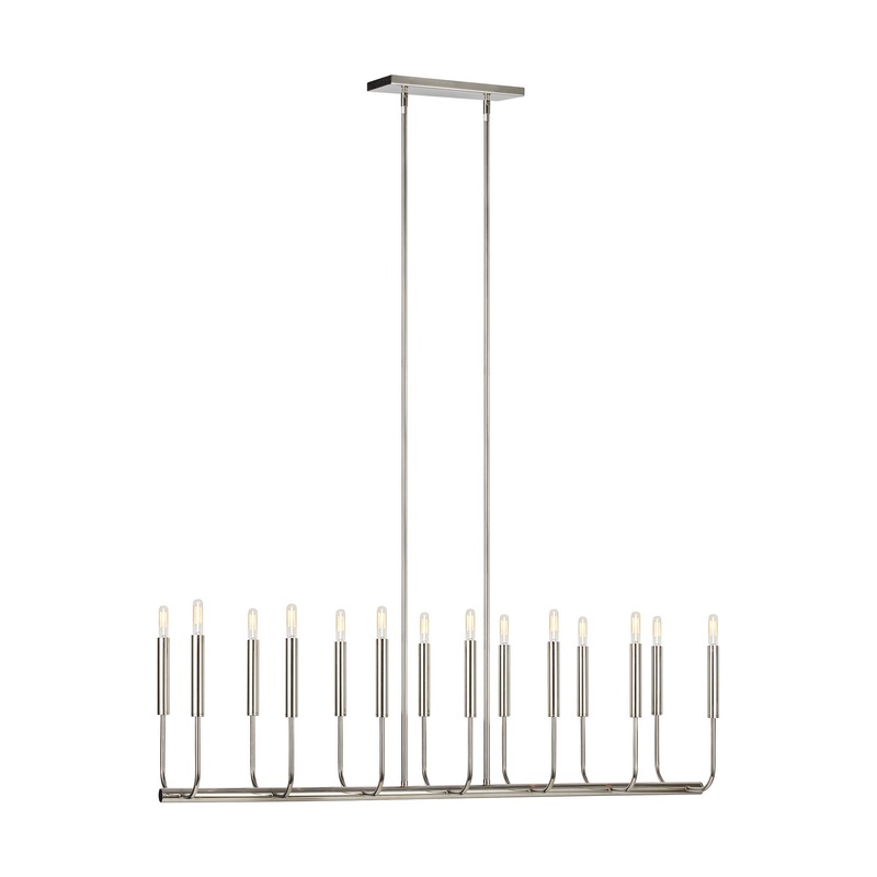Visual Comfort Studio EC10614PN Brianna 14 Light Linear Chandelier, Polished Nickel (Discontinued)