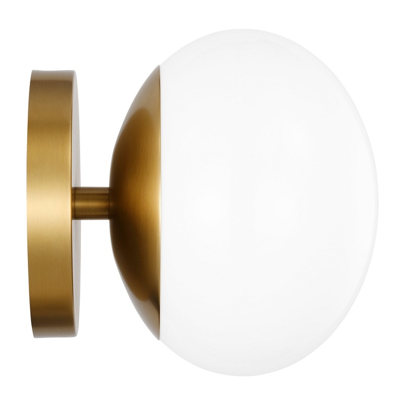 Visual Comfort Studio EV1011BBS Lune One Light Wall Sconce, Burnished Brass