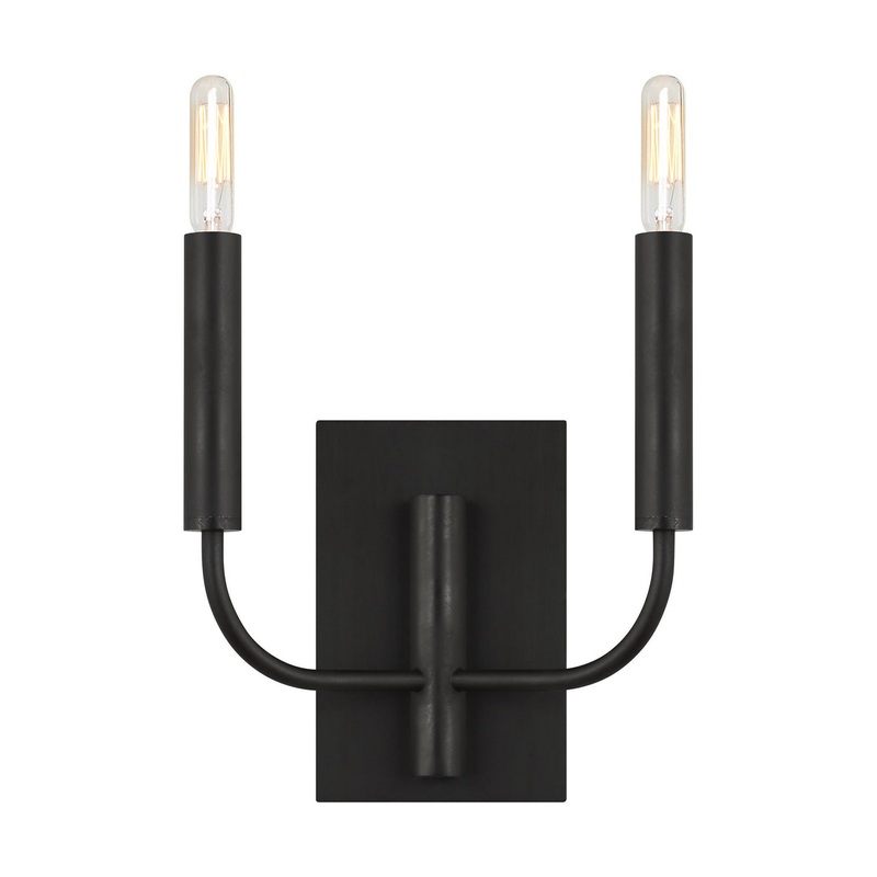 Visual Comfort Studio EW1002AI Brianna Two Light Wall Sconce, Aged Iron