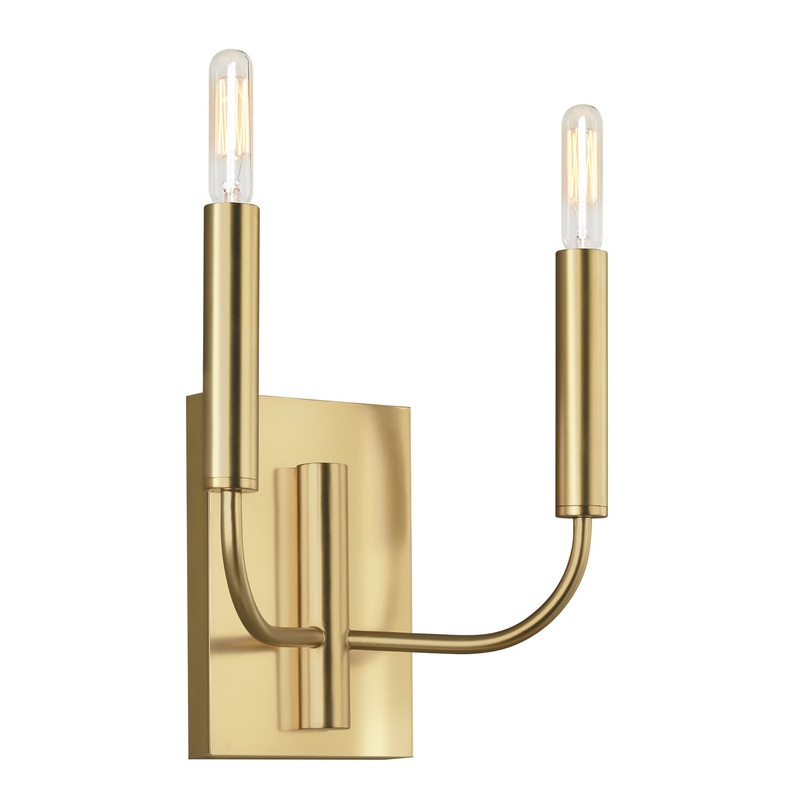 Visual Comfort Studio EW1002BBS Brianna Two Light Wall Sconce, Burnished Brass